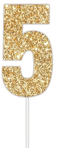 E4090.jpg CAKE TOPPER NUMBER GLITTER GOLD 5