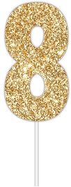 E4093.jpg CAKE TOPPER NUMBER GLITTER GOLD 8