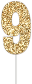 E4094.jpg CAKE TOPPER NUMBER GLITTER GOLD 9