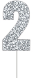 E4098.jpg CAKE TOPPER NUMBER GLITTER SILVER 2