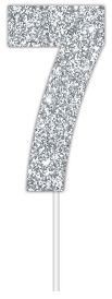 E4103.jpg CAKE TOPPER NUMBER GLITTER SILVER 7