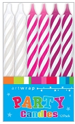 E4184.jpg CANDLE 12PK 8CM SPIRALS PINKS