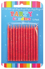 E4193.jpg CANDLE 12PK 7.5CM GLITTER RED