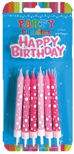 E4202.jpg CANDLE 12PK 8CM WITH PLAQUE PINKS