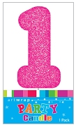 E4205.jpg CANDLE SINGLE NUMBER GLITTER PINK 1