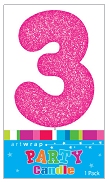 E4207.jpg CANDLE SINGLE NUMBER GLITTER PINK 3