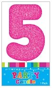 E4209.jpg CANDLE SINGLE NUMBER GLITTER PINK 5