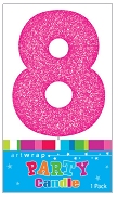 E4212.jpg CANDLE SINGLE NUMBER GLITTER PINK 8