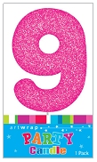 E4213.jpg CANDLE SINGLE NUMBER GLITTER PINK 9