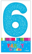 E4220.jpg CANDLE SINGLE NUMBER GLITTER BLUE 6