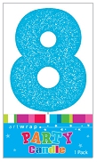 E4222.jpg CANDLE SINGLE NUMBER GLITTER BLUE 8