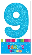 E4223.jpg CANDLE SINGLE NUMBER GLITTER BLUE 9