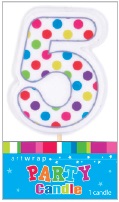 E47005.jpg CANDLE SINGLE NUMBER POLKA 5