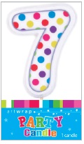 E47007.jpg CANDLE SINGLE NUMBER POLKA 7