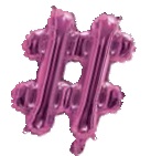 E4915.jpg FOIL BALLOON 35CM PINK HASHTAG