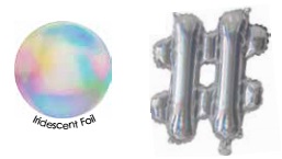 E5302.jpg DUBLIN FOIL 35CM IRIDESCENT HASHTAG