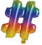 E5340.jpg DUBLIN FOIL 35CM RAINBOW HASHTAG