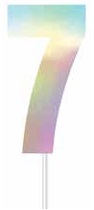 CAKE TOPPER NUMBER IRIDESCENT 7