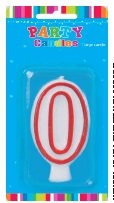 E54600.jpg CANDLE SINGLE NUMBER RED OUTLINE 0