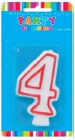 E54604.jpg CANDLE SINGLE NUMBER RED OUTLINE 4