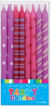 E54704.jpg CANDLE 16PK 12CM PRINTED PINKS
