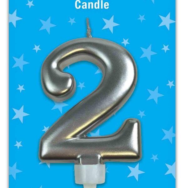 E6111 CANDLE FRML SILVER NUM 0 CANDLE FORMAL SILVER NUMBER 2