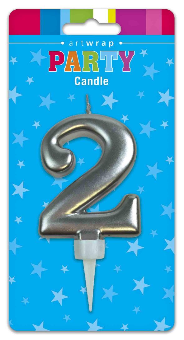 CANDLE FORMAL SILVER NUMBER 2
