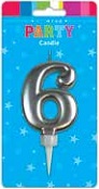 E6117.jpg CANDLE FORMAL SILVER NUMBER 6