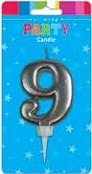 E6120.jpg CANDLE FORMAL SILVER NUMBER 9