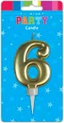 E6127.jpg CANDLE FORMAL GOLD NUMBER 6