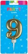 E6130.jpg CANDLE FORMAL GOLD NUMBER 9