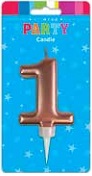 E6132.jpg CANDLE FORMAL ROSE GOLD NUMBER 1