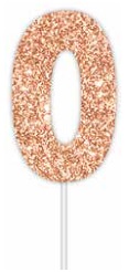 CAKE TOPPER ROSE GOLD NUMBER 0