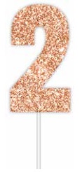 CAKE TOPPER ROSE GOLD NUMBER 2