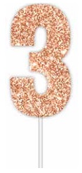 CAKE TOPPER ROSE GOLD NUMBER 3