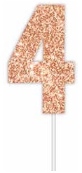CAKE TOPPER ROSE GOLD NUMBER 4
