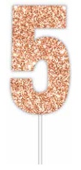 CAKE TOPPER ROSE GOLD NUMBER 5
