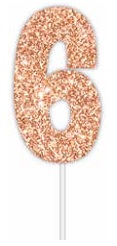 CAKE TOPPER ROSE GOLD NUMBER 6