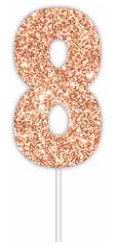 CAKE TOPPER ROSE GOLD NUMBER 8