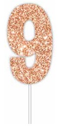 CAKE TOPPER ROSE GOLD NUMBER 9