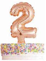 E6175.jpg BALLOON FOIL CAKE TOPPER ROSE GOLD NUMBER 2