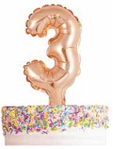 E6176.jpg BALLOON FOIL CAKE TOPPER ROSE GOLD NUMBER 3