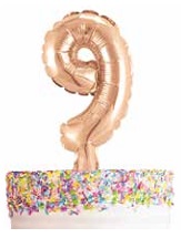 E6182.jpg BALLOON FOIL CAKE TOPPER ROSE GOLD NUMBER 9