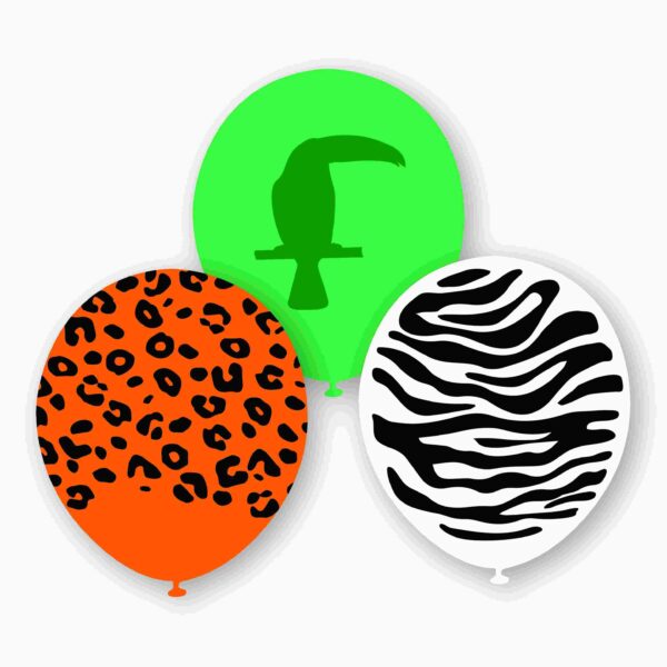 E7214.jpg BALLOON PRINTED 10PK 30CM JUNGLE