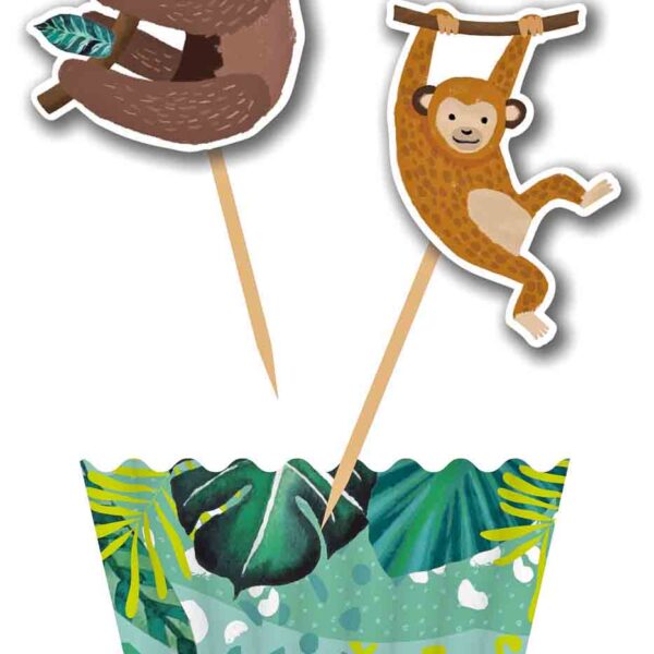 E7206-A AUSTRALIANA CUPCAKE KIT-34 FSC MIX CUPCAKE KIT 12PK JUNGLE