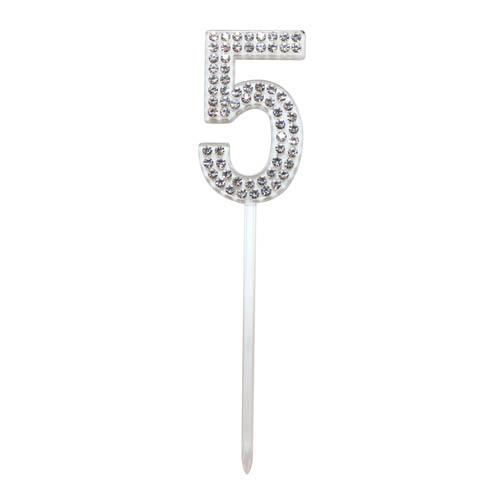 E7424.jpg CAKE TOPPER DIAMANTE NUMBER 5