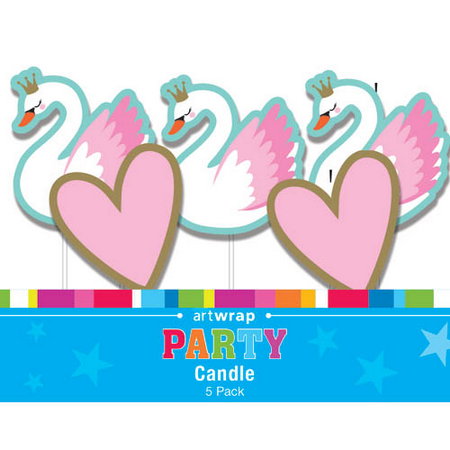 E7664.jpg CANDLE 5 PICK SWANS HEART