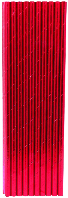 FSC MIX STRAW FOIL 20PK RED