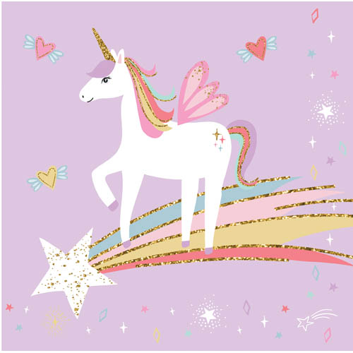 SFE0295-A UNICORN NAPKIN-40 V3 FSC MIX NAPKIN 20PK UNICORN