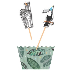 E7206-A AUSTRALIANA CUPCAKE KIT-34 FSC MIX CUPCAKE KIT 12PK JUNGLE